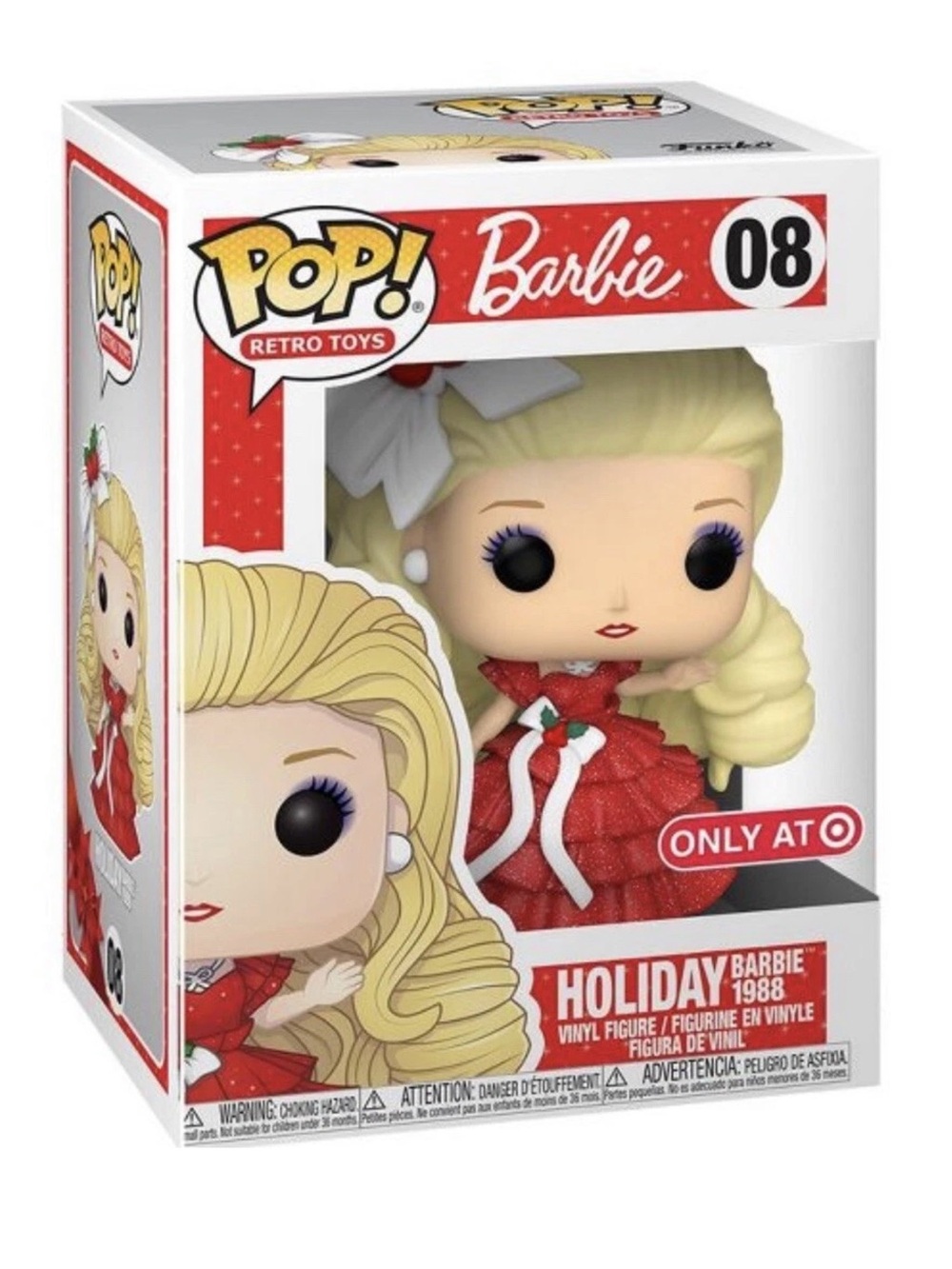 Funko Pop Retro Barbie Holiday 1988, Target Exclusive, #08, Red Dress with Holly